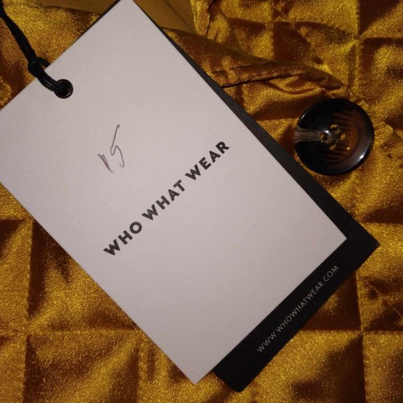 WHO WHAT WHERE Women's Golden Yellow Long Sleeve Quilted Satin Jacket - Picture 4 of 7